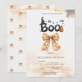 Invitation Baby shower Boo Bow Citrouille de la belle automne (Devant / Derrière)