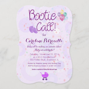 Invitation baby shower "bootie call"