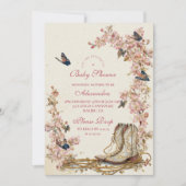 Invitation Baby shower Boots Boots Boho Cowgirl (Devant)