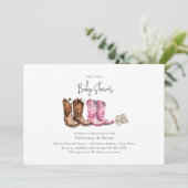 Invitation Baby shower Boots Cowboy (Debout devant)