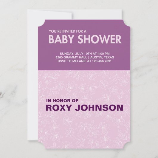Invitation baby shower botanique (Devant)