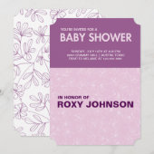 Invitation baby shower botanique (Devant / Derrière)
