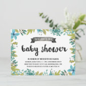 Invitation Baby shower botanique (Debout devant)