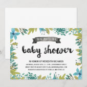 Invitation Baby shower botanique (Devant / Derrière)