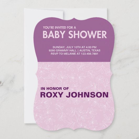 Invitation baby shower botanique (Devant)