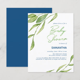 Invitation Baby shower botanique aquarelle