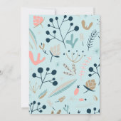 Invitation Baby shower botanique bleu pastel rustique (Dos)