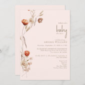 Invitation Baby shower Botanique Boho Blush (Devant / Derrière)