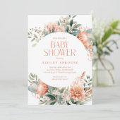 Invitation Baby shower botanique boho chic moderne (Debout devant)