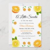 Invitation Baby shower botanique citron orange agrumes (Devant)