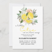 Invitation Baby shower botanique Citrus citron (Devant)