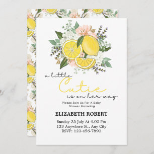 Invitation Baby shower botanique Citrus citron