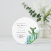 Invitation Baby shower Botanique Couples Cactus Plantes (Debout devant)