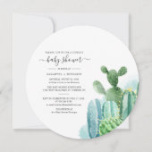 Invitation Baby shower Botanique Couples Cactus Plantes (Devant)