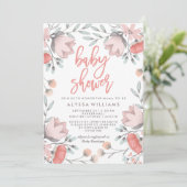 Invitation Baby shower botanique de fleurs de Boho (Debout devant)
