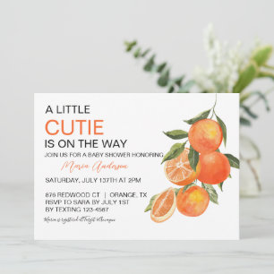 Invitation Baby shower botanique de Little Cutie Orange