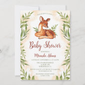 Invitation Baby shower botanique de Little Fawn (Devant)