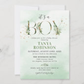 Invitation Baby shower botanique de verdure (Devant)