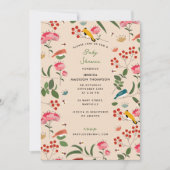 Invitation Baby shower botanique des abeilles à la main tiré (Devant)