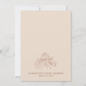 Invitation Baby shower botanique en coton de terre cuite (Dos)