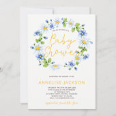Invitation baby shower botanique fleur sauvage (Devant)