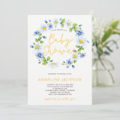 Invitation baby shower botanique fleur sauvage (Debout devant)