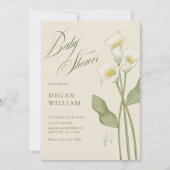 Invitation baby shower botanique fleuri vintage (Devant)