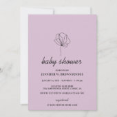 Invitation Baby shower Botanique Lilac Simple Boho (Devant)