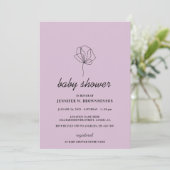 Invitation Baby shower Botanique Lilac Simple Boho (Debout devant)