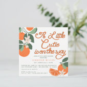 Invitation Baby shower botanique Little Cutie Citrus (Debout devant)