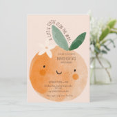 Invitation Baby shower botanique Little Cutie Orange Citrus (Debout devant)