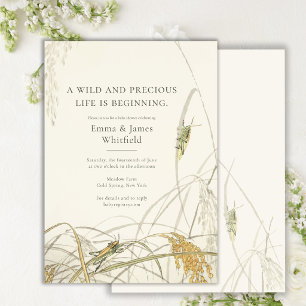 Invitation Baby Shower Botanique Naturaliste Sauterelle