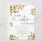 Invitation Baby shower botanique orange de Little Cutie Citru (Devant)