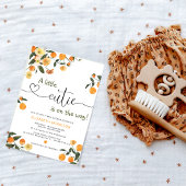 Invitation Baby shower botanique orange de Little Cutie Citru