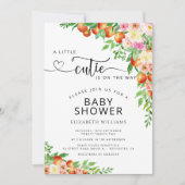 Invitation Baby shower botanique orange de Little Cutie Citru (Devant)
