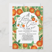 Invitation Baby shower Botanique Orange Little Cutie Par Mail (Devant)