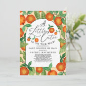 Invitation Baby shower Botanique Orange Little Cutie Par Mail (Debout devant)