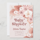 Invitation Baby shower botanique pour filles Boho (Devant)