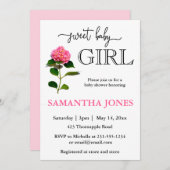 Invitation Baby shower botanique romantique rose (Devant / Derrière)