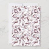 Invitation Baby shower botanique rose mauve (Dos)