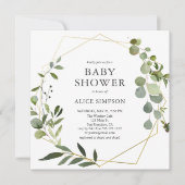 Invitation Baby shower botanique rustique (Devant)