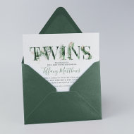 Invitation Baby shower botanique Tropical de verdure Twins