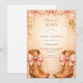 Invitation Baby Shower Bottes Et Rubans (Devant / Derrière)