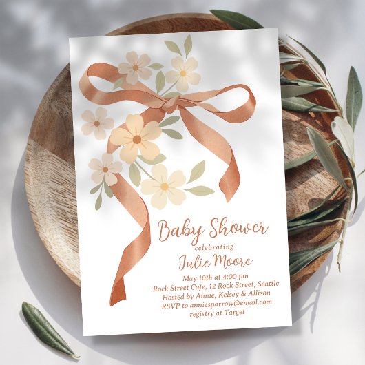 Invitation Baby Shower Bouquet à l'arc