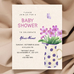 Invitation Baby shower bouquet floral