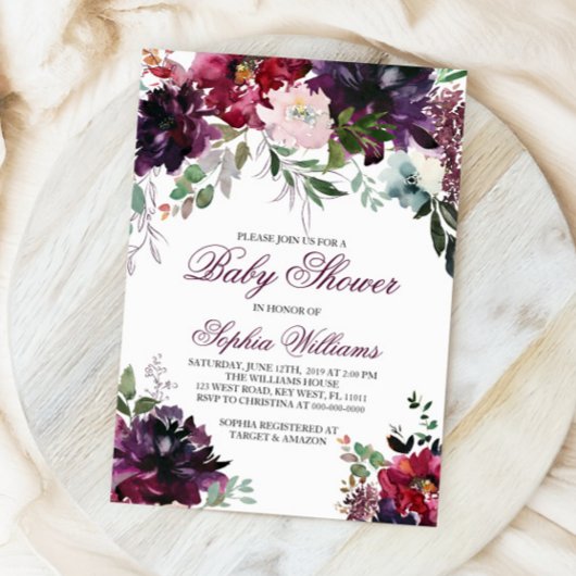 Invitation Baby shower Bourgogne