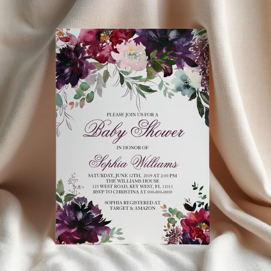 Invitation Baby shower Bourgogne