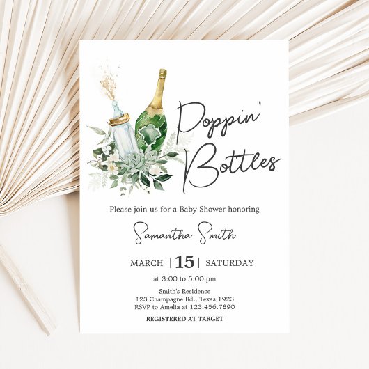 Invitation Baby shower Bouteilles