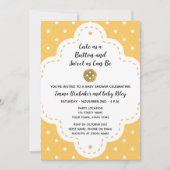 Invitation Baby shower Bouton jaune (Devant)