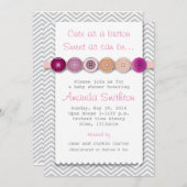 Invitation Baby shower Bouton mou (Devant / Derrière)